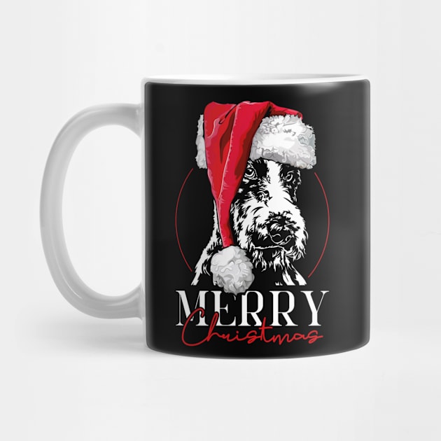 Funny Fox Terrier Santa Merry Christmas dog mom by wilsigns